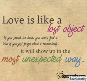 Love is like a lost subject.
