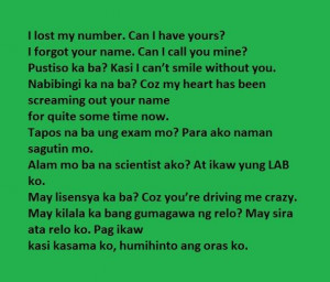 Tagalog Cheesy Pick Lines And Pinoy Pickup Banat Boy