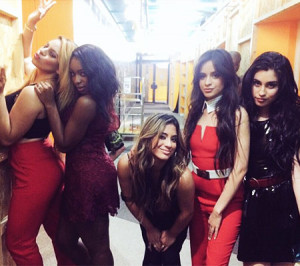 Fifth Harmony Posing in Hall