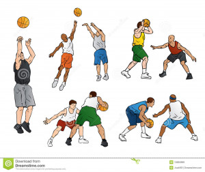 ... basketball players shooting hoops two athletes are shooting the ball