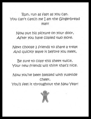 Cheer Gingerbread Man Poem
