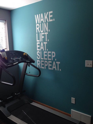 ... Repeat, Wall Decor Vinyl Decal Gym Workout Motivation Quote 25