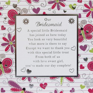 Our Bridesmaid Card Medium - 150mm x 150mm