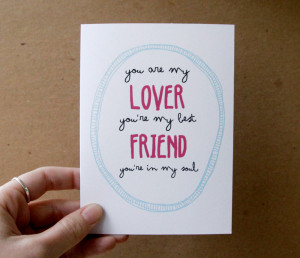 ... my lover you’re my best friend rod stewart quote card letterhappy