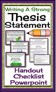 Help your students write a strong thesis statement with this ...