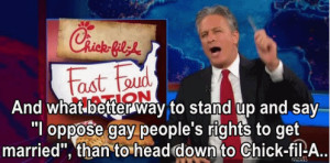 jon stewart gay rights The Daily Show chick-fil-a