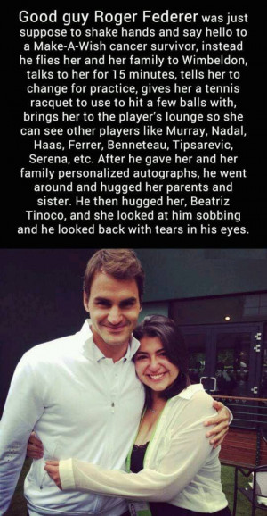 Good guy Roger Federer was just suppose to shake hands and...