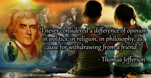 Thomas Jefferson Quote on Differences in Politics, Religion, and ...
