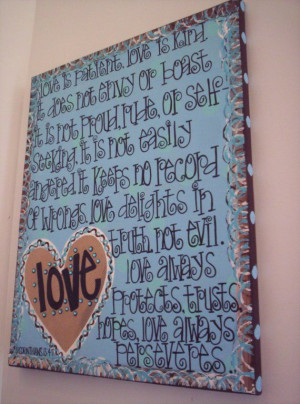 Love is Patient...Whimsical and Fun Hand Painted Canvas Wall ART ...