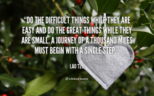 ... journey of a thousand miles must begin with a single step. - Lao Tzu
