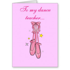 Dance Teacher Thank You with Hanging Ballet Shoes Greeting Card
