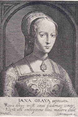 Lady Jane Grey, engraving published 1620, possibly based on an earlier ...