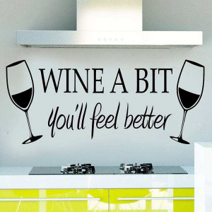 ... Home » Shop » Home Decor » Wine a bit quotes wall decals stickers