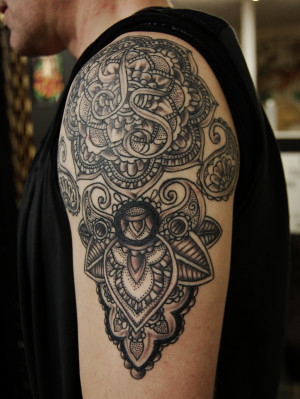 Mandala half sleeve start by Nevermore-Ink