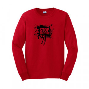 Stop Bullying Long Sleeve T-Shirt XL Red
