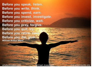 Post image for QUOTE & POSTER: Before you speak, listen. Before you ...