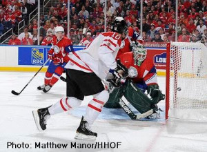 Schenn became just the third Canadian player to score four goals in a