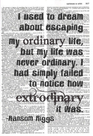 Life Quote Dictionary Print - Ransom Riggs Quote - Upcycled Dictionary ...