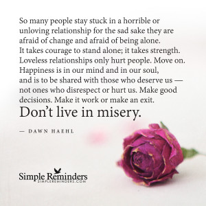 Do not live in misery by Dawn Haehl