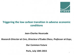 Triggering the low carbon transition in adverse economicconditionsJean ...
