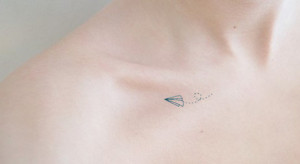 Temporary Tattoo – 2pcs Small paper airplane wrist quote tattoo body ...