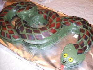 Snake cake I made for my son's 7th birthday!