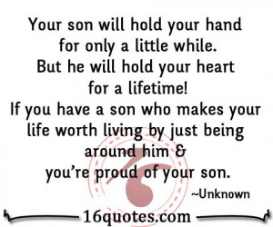 Your son will hold your hand for only a little while.
