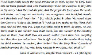 INSTRUCTIONS FOR USING THE HOLY HAND GRENADE OF ANTIOCH