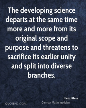 The developing science departs at the same time more and more from its ...