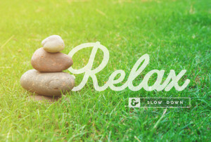 Relax and slow down motivational inspiring quote with balance zen ...