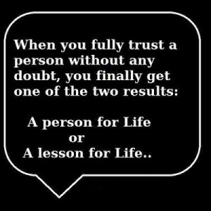 Trust a person without any doubt