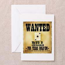 Wanted for Texas Hold'em - Bi Greeting Cards (Pack for