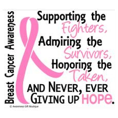 SupportAdmireHonor10 Breast Cancer Wall Art Poster