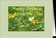 Happy Birthday, Across the Miles, Butterfly & Flowers card - Product ...