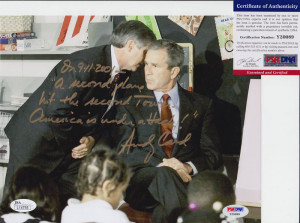 ... / Andrew Andy Card Signed 9/11 8×10 Photo With Quote PSA/DNA COA