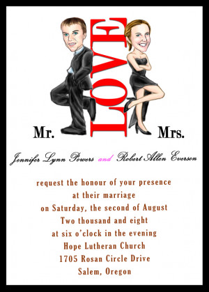 unique handmade Mr and Mrs Smith theme wedding invitation sets EWUI001 ...
