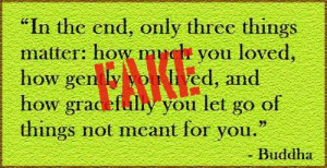 ... gracefully you let go of things not meant for you. Fake Buddha quotes