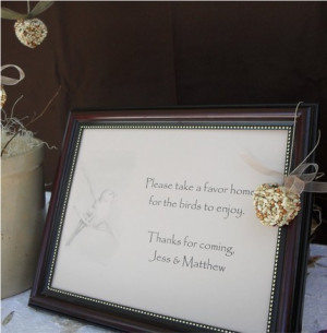 Bird Seed Heart Wedding Favors, free personalized tags - table display ...