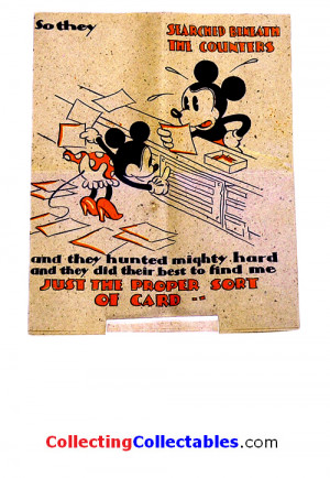 Vintage Walt Disney Mickey Mouse Fold-Out Birthday Card with Envelope ...