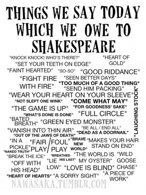 Phrases we owe to Shakespeare, a delightfully blunt infographic ...
