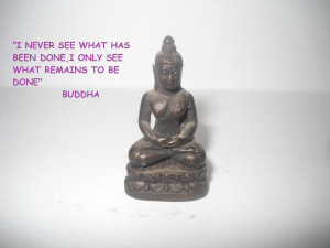 ... What Was Been Done. I Only See What Remains To Be Done ” - Buddha