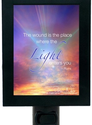 ... where the Light enters you.” Rumi Inspirational Quote Night Light
