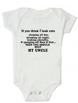 Funny Baby bodysuit funny baby shirt Funny Bodysuit Funny Uncle ...