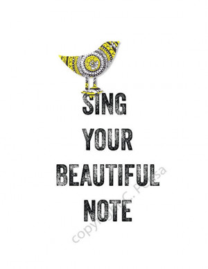 SING Your Beautiful Note Inspirational Twitter by ArtThatMoves, $9.00