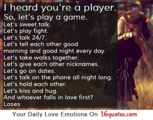 heard you’re a player...