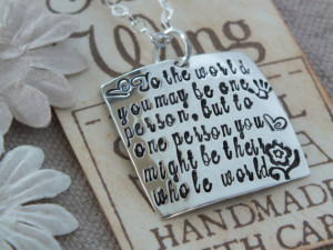 Caregiver nanny babysitter necklace, gift from child - Hand Stamped ...