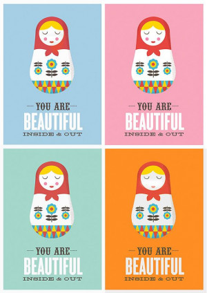 quote print, inspirational quote, quote poster, russian doll print ...