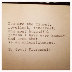 Scott Fitzgerald Quote Typed on Typewriter and Framed