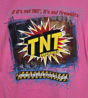 TNT FIREWORKS T-Shirt Men's Large Pink