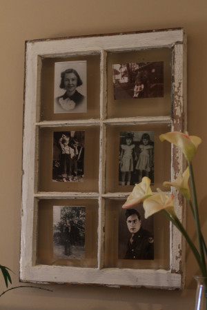 Recycle and reuse an old window frame with your precious photos ...
